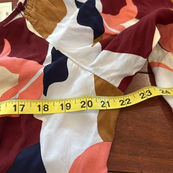 NWT Women's Long Sleeve Crepe Maxi A-Line Dress - A New Day™ Red Floral XXL - Picture 10 of 12